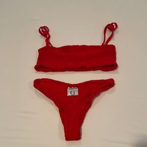 Hunza G red bikini one size fits all